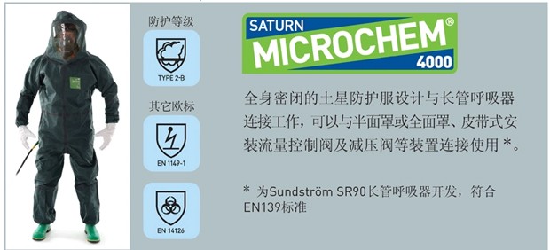 微護佳GR40-T-99-126-02MC4000阿波羅內置呼吸器全身防化服圖片1