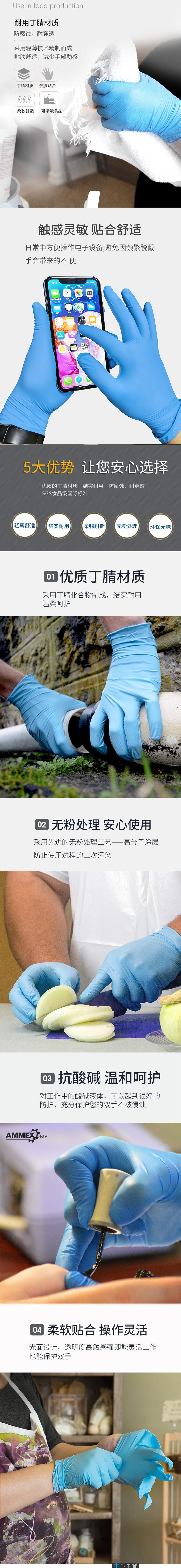 愛馬斯APFGWCHD44100食品級(jí)一次性丁腈手套圖片