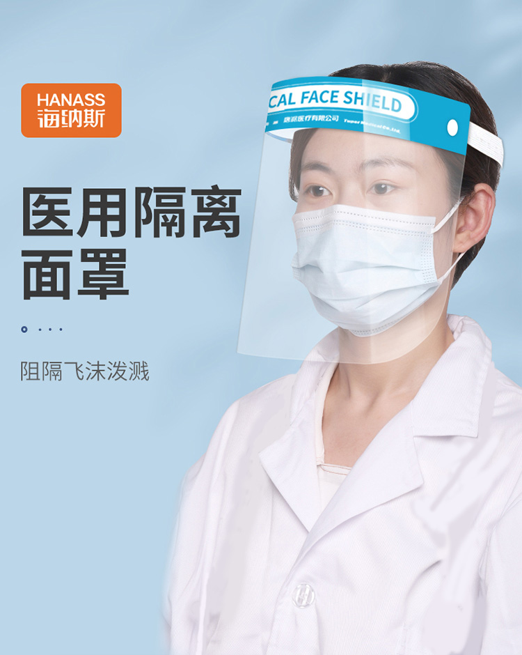 海納斯頭戴式醫用隔離防護面罩圖片