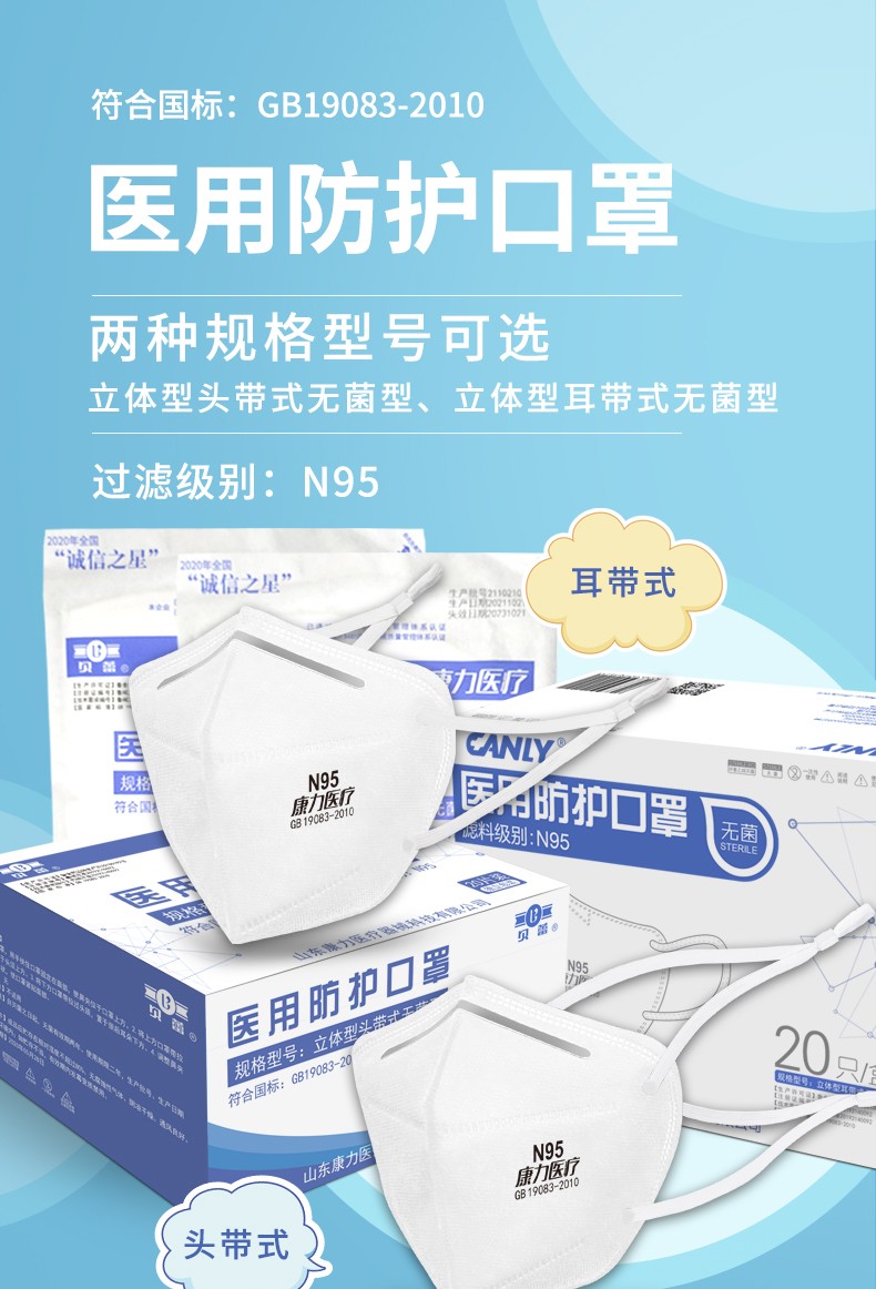 康力醫療貝蕾醫用防護口罩圖片1