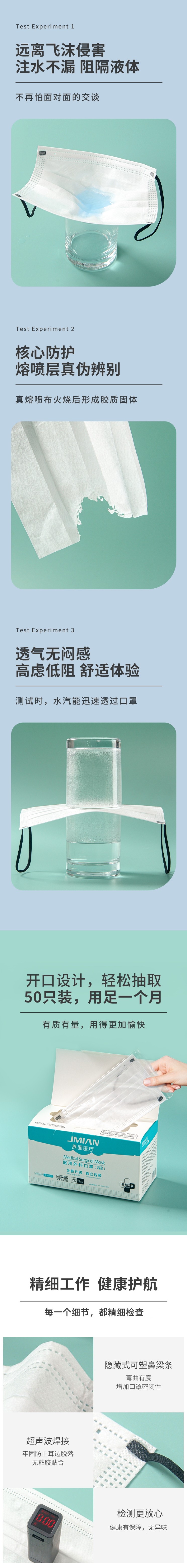 界面醫(yī)療黑色耳帶滅菌級一次性醫(yī)用外科口罩圖片