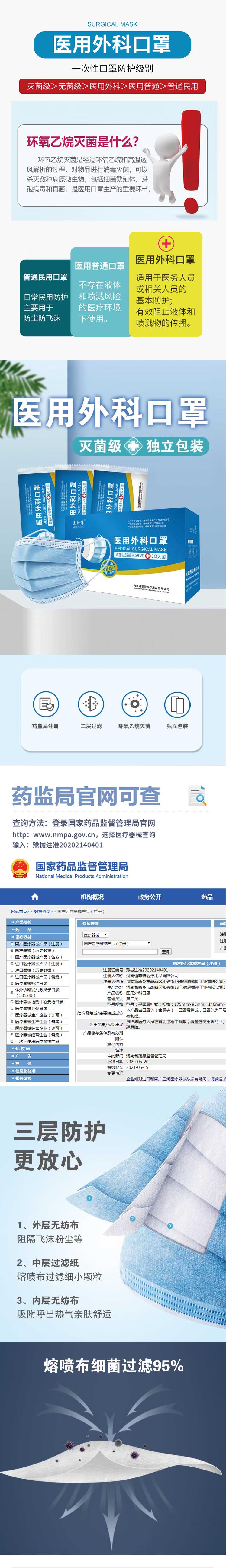 美仕康滅菌級獨立包裝醫用外科口罩圖片1