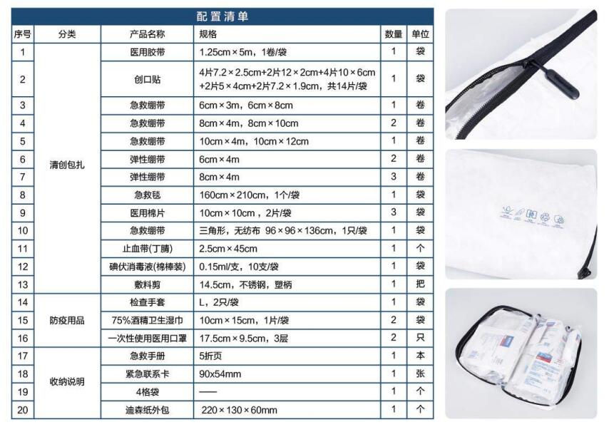藍(lán)帆醫(yī)療CZ-DS001迪森紙款車(chē)載急救包圖片