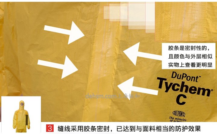杜邦TychemC化學(xué)防護服膠條密封圖片