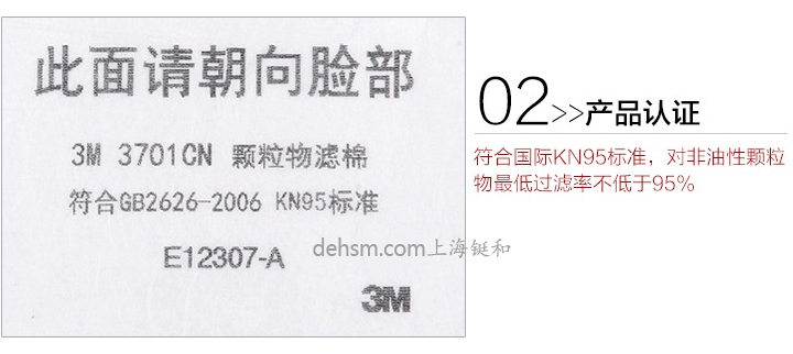 3M3701CN濾棉產品認證KN95標準