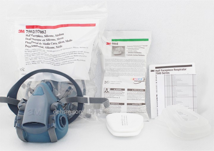 3M7502防氨氣防毒面具整套包裝實物圖